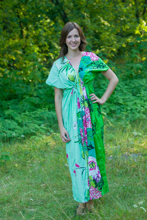 Mint Beach Days Style Caftan in Jungle of Flowers
