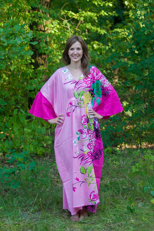 Pink Ballerina Style Caftan in Jungle of Flowers
