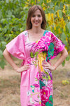 Pink Side Strings Sweet Style Caftan in Jungle of Flowers Pattern