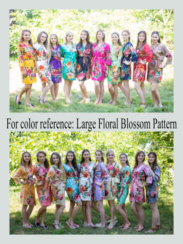 Gray I Wanna Fly Style Caftan in Large Floral Blossom Pattern