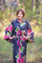 Black Oriental Delight Style Caftan in Large Fuchsia Floral Blossom Pattern|Black Oriental Delight Style Caftan in Large Fuchsia Floral Blossom Pattern|Large Fuchsia Floral Blossom
