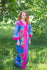 Cobalt Blue The Glow-within Style Caftan in Large Fuchsia Floral Blossom Pattern|Cobalt Blue The Glow-within Style Caftan in Large Fuchsia Floral Blossom Pattern|Large Fuchsia Floral Blossom