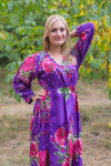 Purple Shape Me Pretty Style Caftan in Large Fuchsia Floral Blossom Pattern