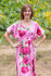 Pink Side Strings Sweet Style Caftan in Large Fuchsia Floral Blossom Pattern|Pink Side Strings Sweet Style Caftan in Large Fuchsia Floral Blossom Pattern|Large Fuchsia Floral Blossom