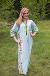 Light Blue Simply Elegant Style Caftan in Little Chirpies Pattern