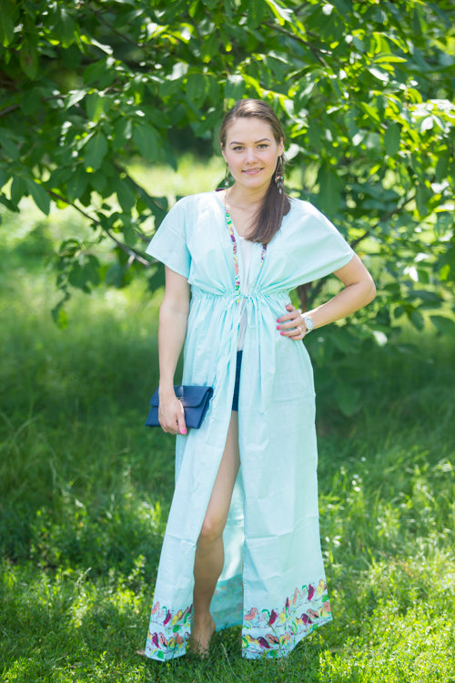Light Blue Beach Days Style Caftan in Little Chirpies