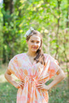 Peach Magic Sleeves Style Caftan in Ombre Fading Leaves Pattern