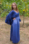 Dark Blue Frill Lovers Style Caftan in Ombre TieDye Pattern