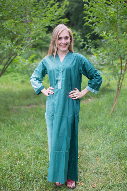 Green Simply Elegant Style Caftan in Ombre TieDye Pattern