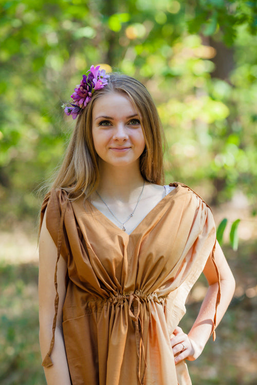 Khaki Magic Sleeves Style Caftan in Ombre TieDye Pattern