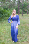 Dark Blue Button Me Down Style Caftan in Ombre TieDye Pattern