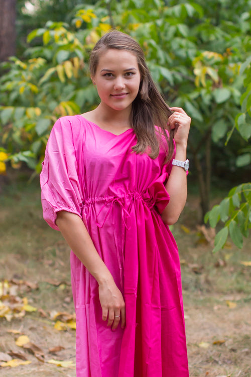 Magenta Cut Out Cute Style Caftan in Ombre TieDye Pattern