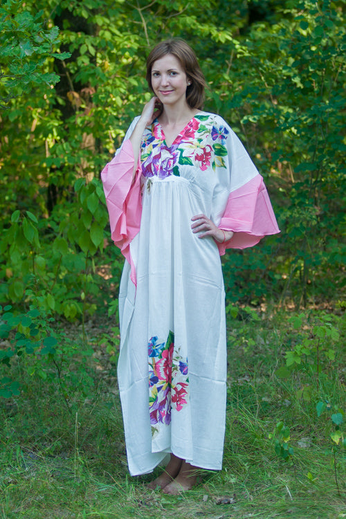 Light Blue Ballerina Style Caftan in One Long Flower