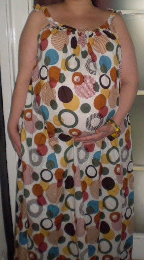 Circle Bubbles Maternity Maxi Pillowcase Dress