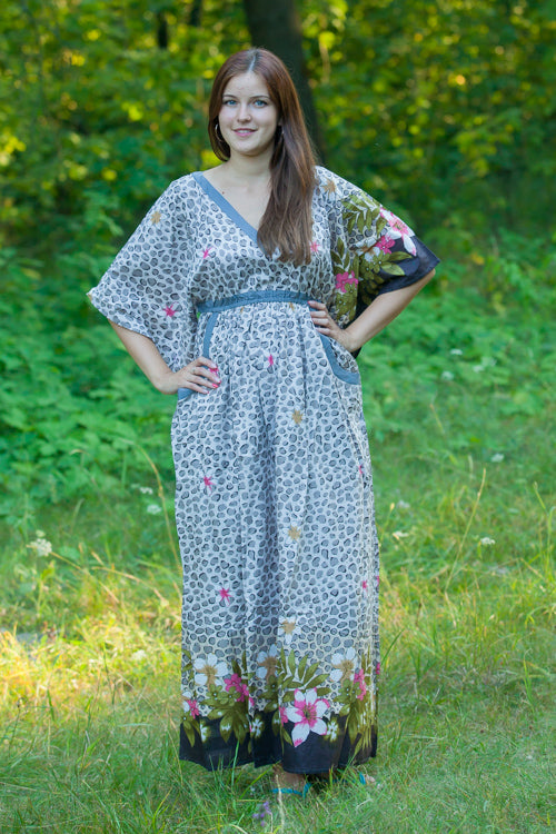 Light Brown Breezy Bohemian Style Caftan in Fun Leopard Pattern