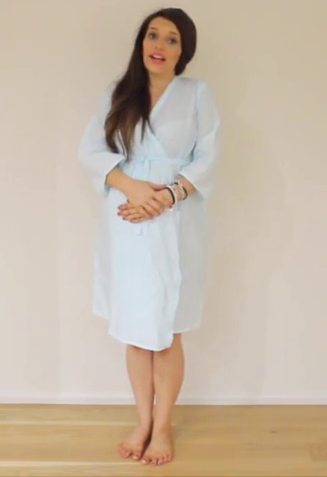 Solid Color Light Blue Maternity Hospital Gown
