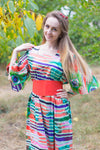 Coral Beauty, Belt and Beyond Style Caftan in Peacock Plumage