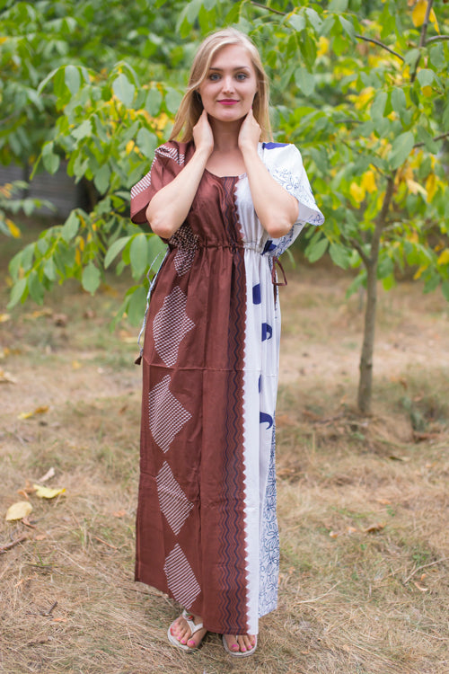 Brown Side Strings Sweet Style Caftan in Perfectly Paisley Pattern