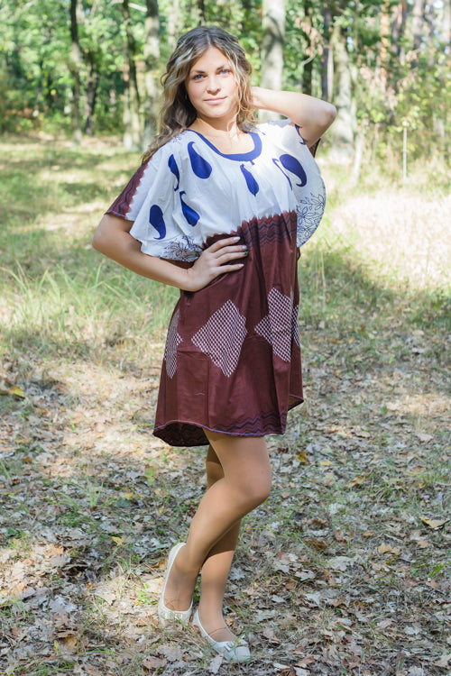 Brown Summer Celebration Style Caftan in Perfectly Paisley Pattern