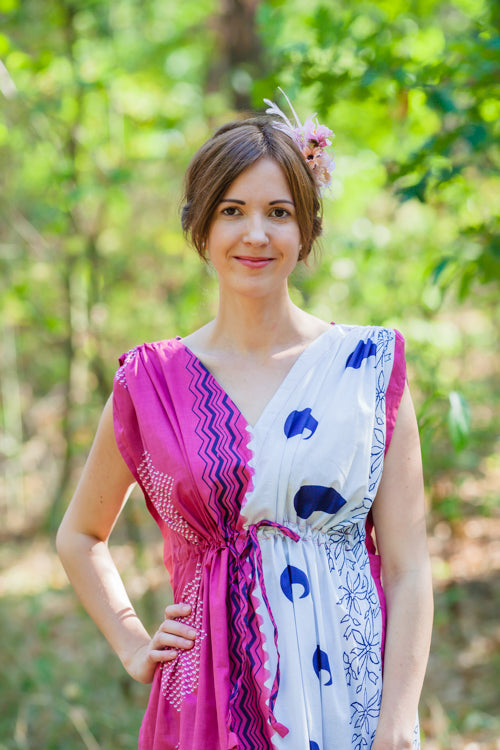 Burgundy Magic Sleeves Style Caftan in Perfectly Paisley Pattern