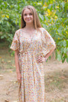 Light Yellow Side Strings Sweet Style Caftan in Petit Florals Pattern