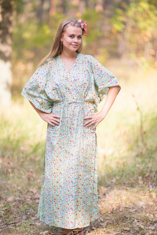 Mint The Drop-Waist Style Caftan in Petit Florals Pattern