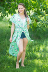 Mint Beach Days Style Caftan in Pink Peonies