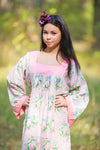Pink Fire Maiden Style Caftan in Pink Peonies Pattern