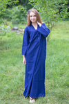 Dark Blue Simply Elegant Style Caftan in Plain and Simple Pattern