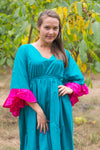 Teal Pretty Princess Style Caftan in Plain and Simple Pattern