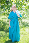 Teal Best of both the worlds Style Caftan in Plain and Simple Pattern