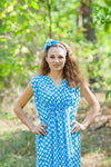 Blue Magic Sleeves Style Caftan in Polka Dots Pattern
