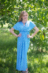 Blue Beach Days Style Caftan in Polka Dots
