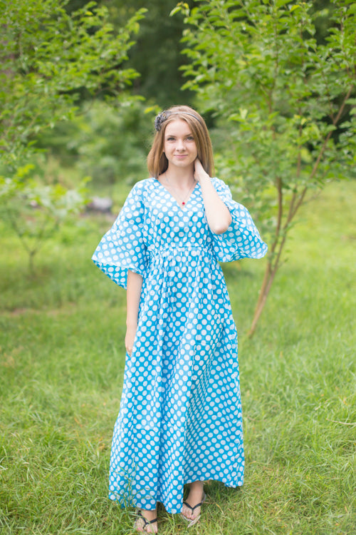 Blue I Wanna Fly Style Caftan in Polka Dots Pattern