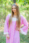 Pink Fire Maiden Style Caftan in Polka Dots Pattern