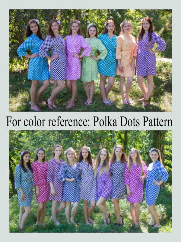 Blue Mademoiselle Style Caftan in Polka Dots Pattern