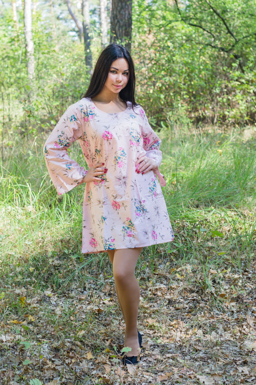 Pink Bella Tunic Style Caftan in Romantic Florals Pattern