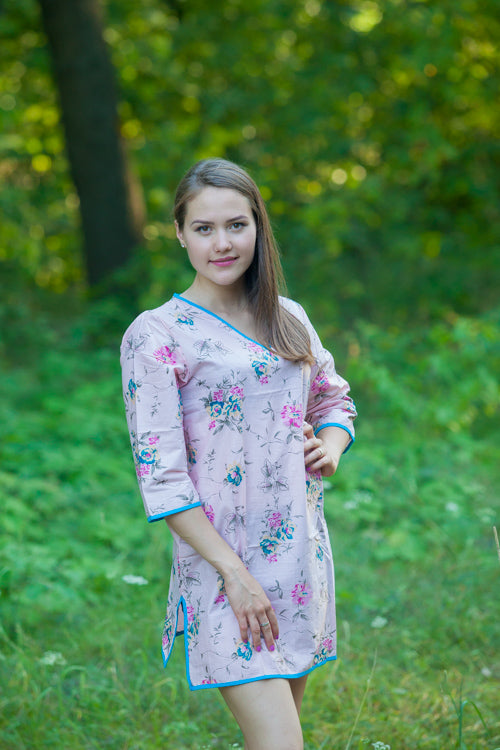 Pink Sun and Sand Style Caftan in Romantic Florals Pattern