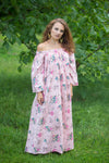 Pink Serene Strapless Style Caftan in Romantic Florals Pattern