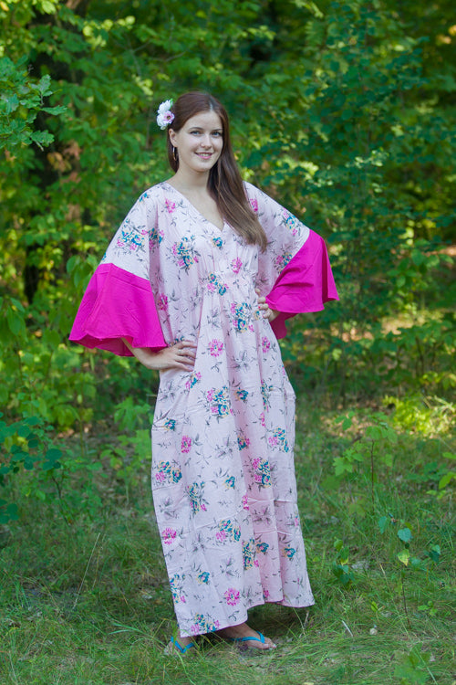 Pink Ballerina Style Caftan in Romantic Florals