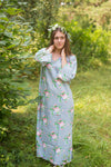 Gray The Unwind Style Caftan in Pink Peonies Pattern