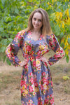 Gray Shape Me Pretty Style Caftan in Rosy Red Posy Pattern