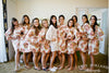 Mismatched Floral Posy Patterned Bridesmaids Robes in Soft Tones