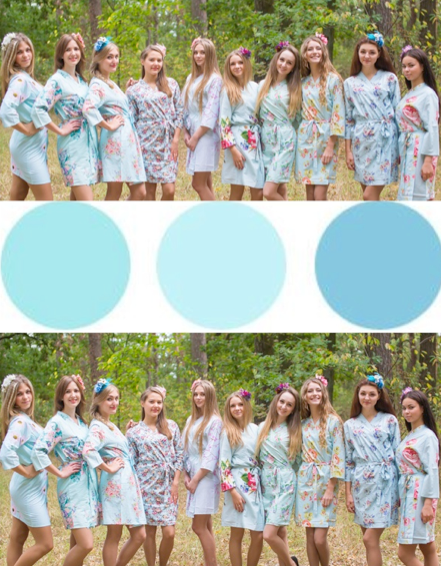 Shades of Light Blue Wedding Colors Bridesmaids Robes|Shades of Light Blue Wedding Colors Bridesmaids Robes|Shades of Light Blue Wedding Colors Bridesmaids Robes|1|2