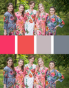 Coral and Gray Wedding Colors Bridesmaids Robes