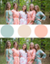 Grayed Jade & Peach Wedding Colors Bridesmaids Robes|Grayed Jade & Peach Wedding Colors Bridesmaids Robes|Grayed Jade & Peach Wedding Colors Bridesmaids Robes