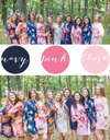 Navy, Pink and Blush Wedding Colors Bridesmaids Robes
