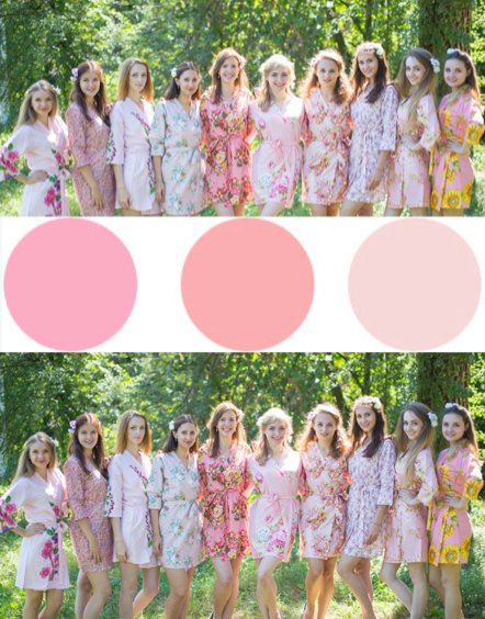 Assorted Light Pinks Bridesmaids Robes|Assorted Light Pinks Bridesmaids Robes|Assorted Light Pinks Bridesmaids Robes
