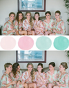 Pink and Mint Wedding Colors Bridesmaids Robes