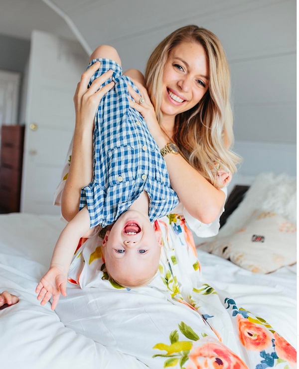 White Smiling Blooms Floral Front Buttoned Empire Waist Caftan Dress